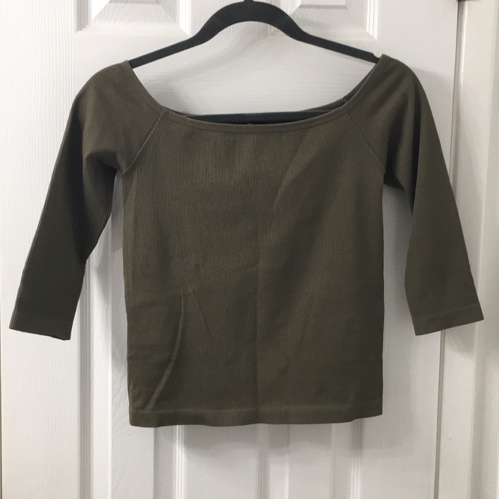 Green off the shoulder top